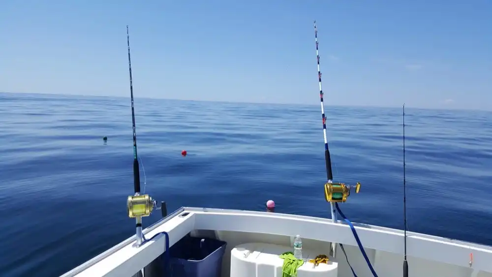 A man preps his cod fillet from a Tuna Tail Charters trip.